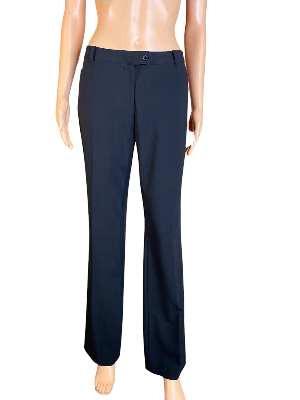 Calvin Klein Modern Fit Black Dress Pants Tab Front Flowy Stright Leg Pockets 8T